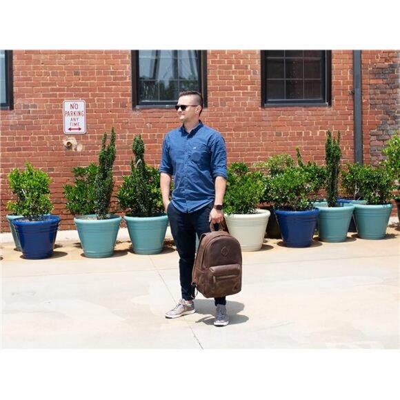 Leather Backpack (Dark Brown) main image 5